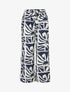 Pantalon élastiqué coupe droite imprimé graphique - Marine - 1