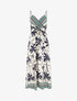 Robe longue à imprimé palmiers - Marine - 1