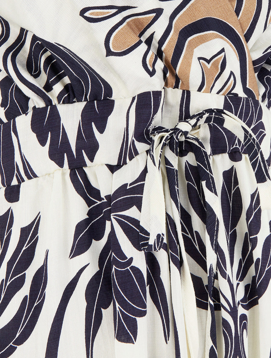 Robe longue à imprimé ikat - Marine - 3