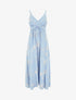 Robe longue empire à broderies végétales - Bleu ciel - 1