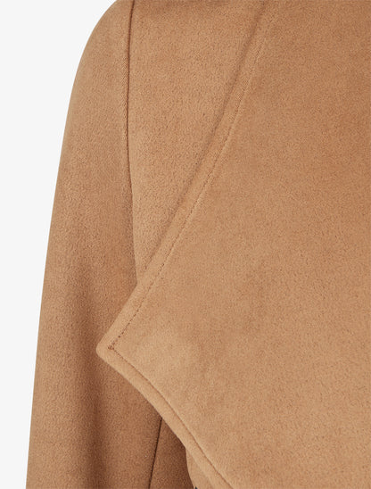 Jacke aus Wildlederimitat mit Schalkragen - Kamel