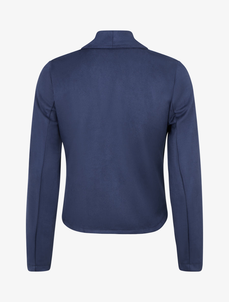 Jacke aus Wildlederimitat mit Schalkragen - Marine