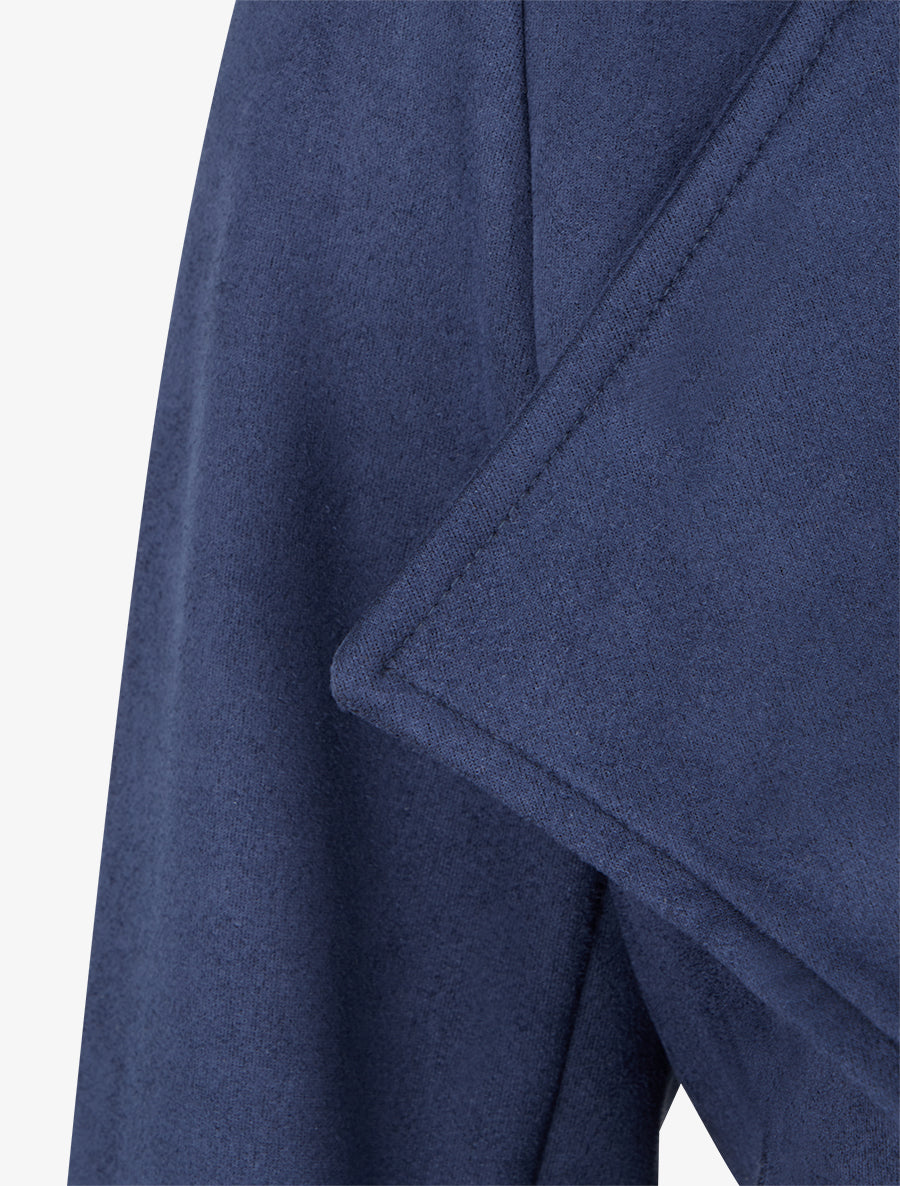 Jacke aus Wildlederimitat mit Schalkragen - Marine