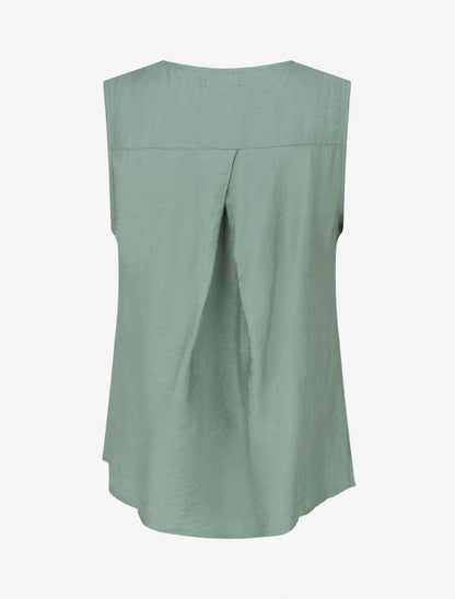 Top sans manches à col V boutonné - Vert clair - 2