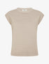 Top uni texturé à col rond - Taupe - 1