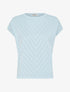 Top uni ajouré à col rond - Bleu ciel - 1