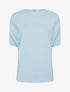 Top uni texturé à manches courtes - Bleu ciel - 1