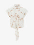 Chemise à nouer à broderies florales - Écru - 1