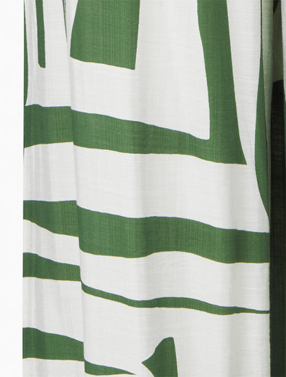 Pantalon ample élastiqué à imprimé graphique - Kaki - 3