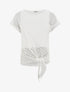Top manches courtes en maille style chevron - Blanc - 1