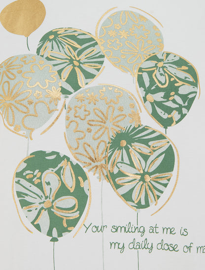 T-shirt à message et motif ballons de baudruche - Kaki - 3