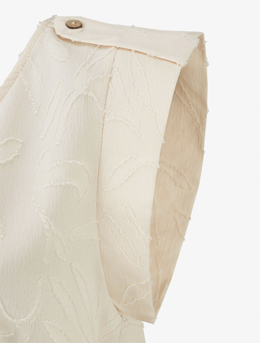 Top droit sans manches en tissu texturé - Beige - 3