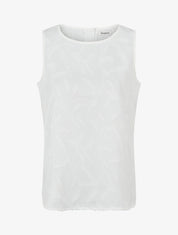 Top sans manches en tissu texturé - Blanc - 1