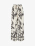 Pantalon élastiquée fluide imprimé feuillage - Beige - 1
