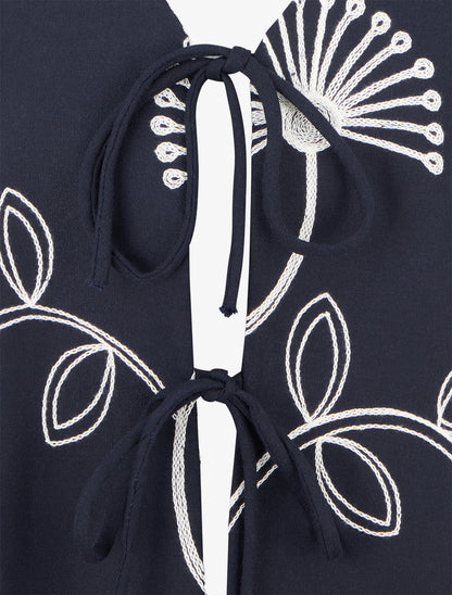 Gilet effet lin sans manches - Marine - 3