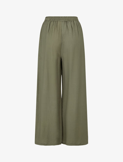 Pantalon ample à détail plissé - Kaki - 2