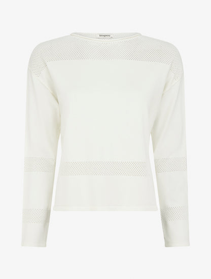 Pull fin à boutons décoratifs - Écru - 1