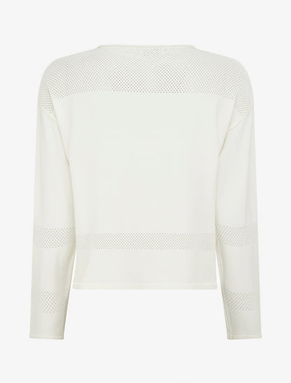 Pull fin à boutons décoratifs - Écru - 2