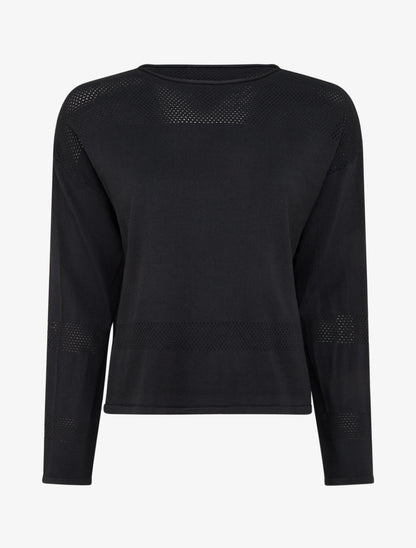 Pull fin à boutons décoratifs - Noir - 1