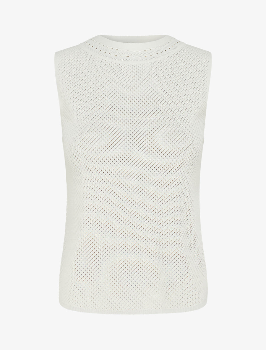 Débardeur en maille ajouré - Blanc - 1