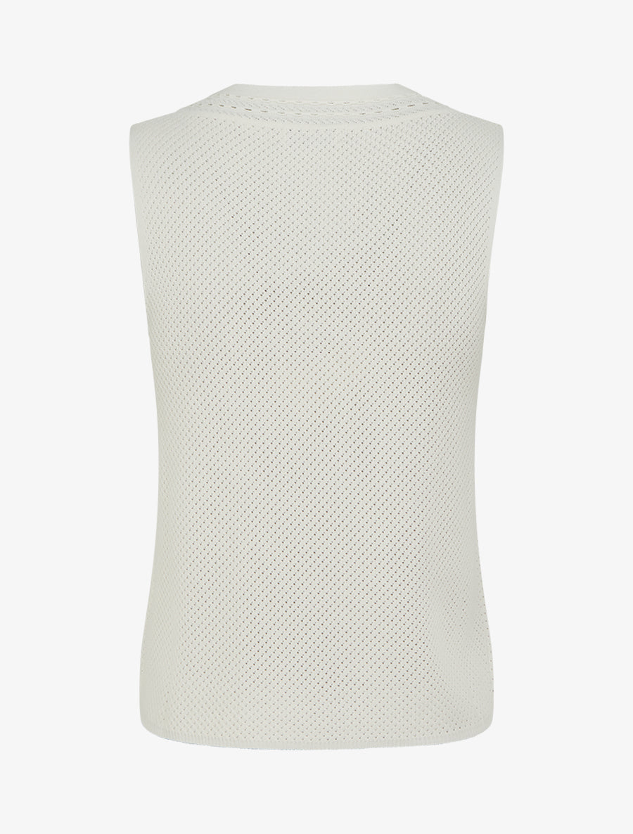 Débardeur en maille ajouré - Blanc - 2