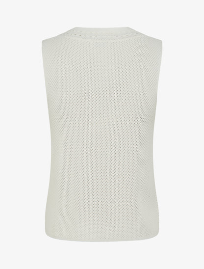 Débardeur en maille ajouré - Blanc - 2