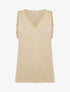 Débardeur en maille irisée à dentelle - Beige - 1