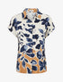 Chemise ample manches courtes imprimé floral - Marine - 1