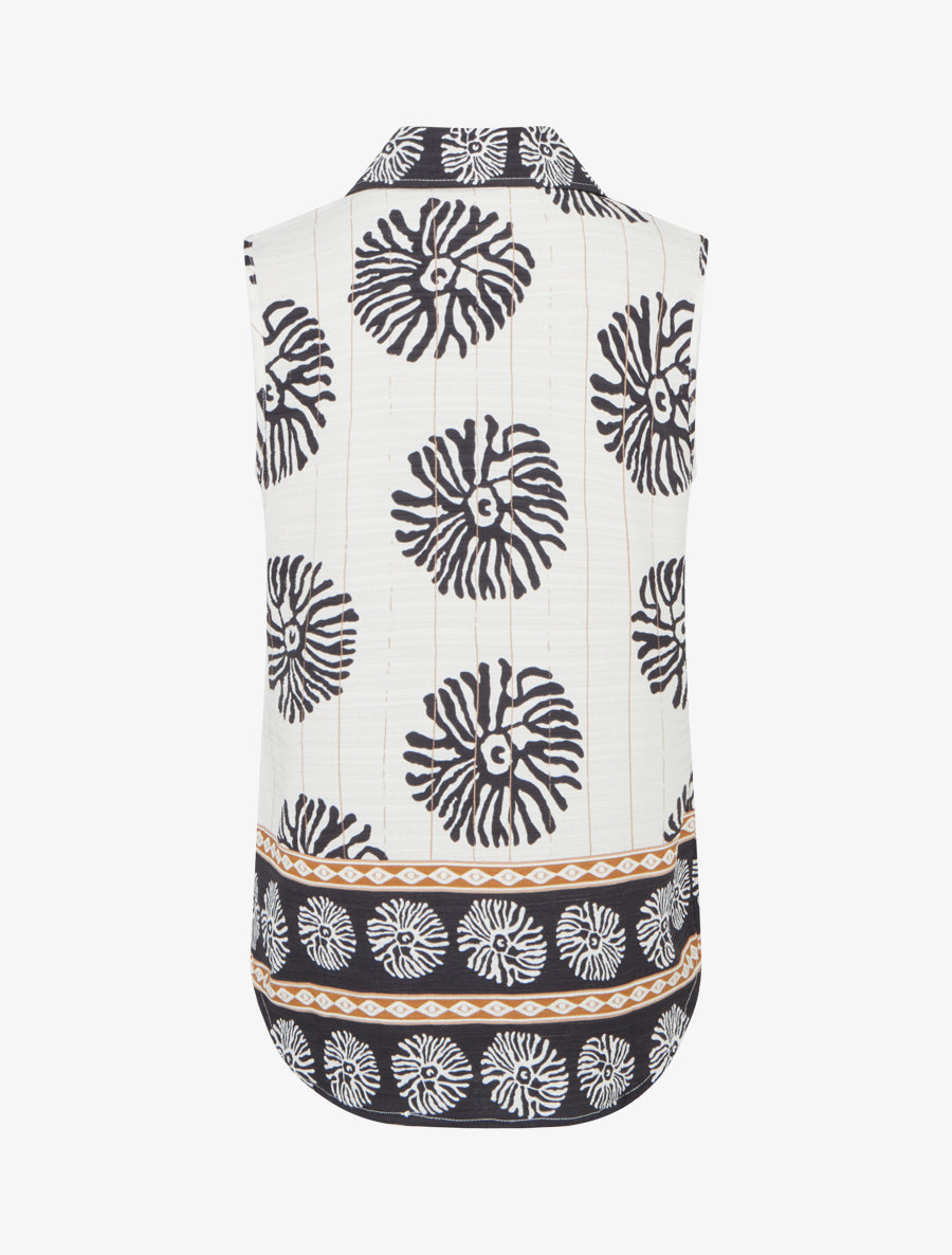 Chemise sans manches imprimé anémones - Noir - 2