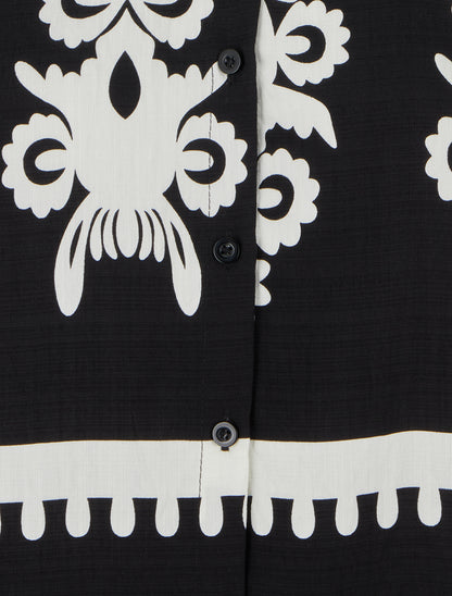 Chemise sans manches imprimé arabesques - Noir - 3