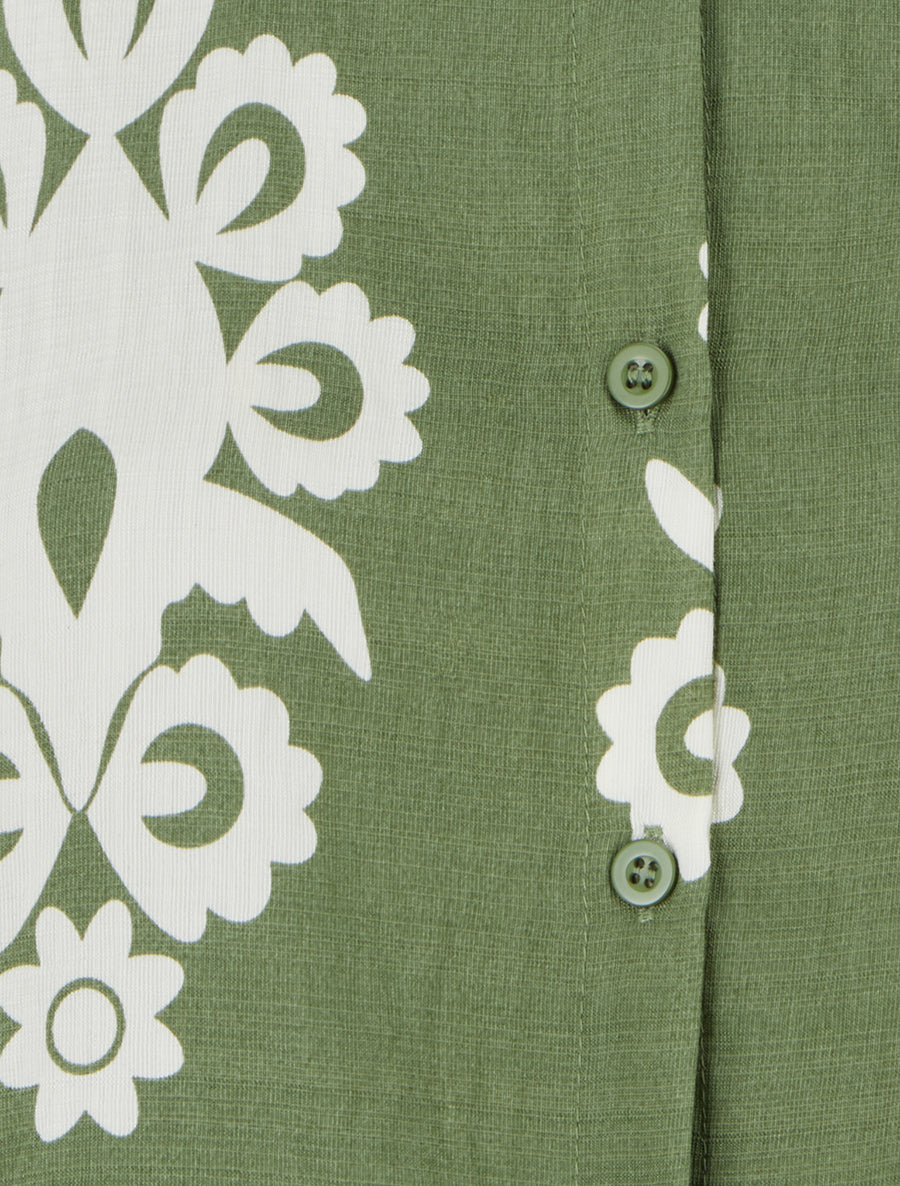 Chemise sans manches imprimé arabesques - Kaki - 3