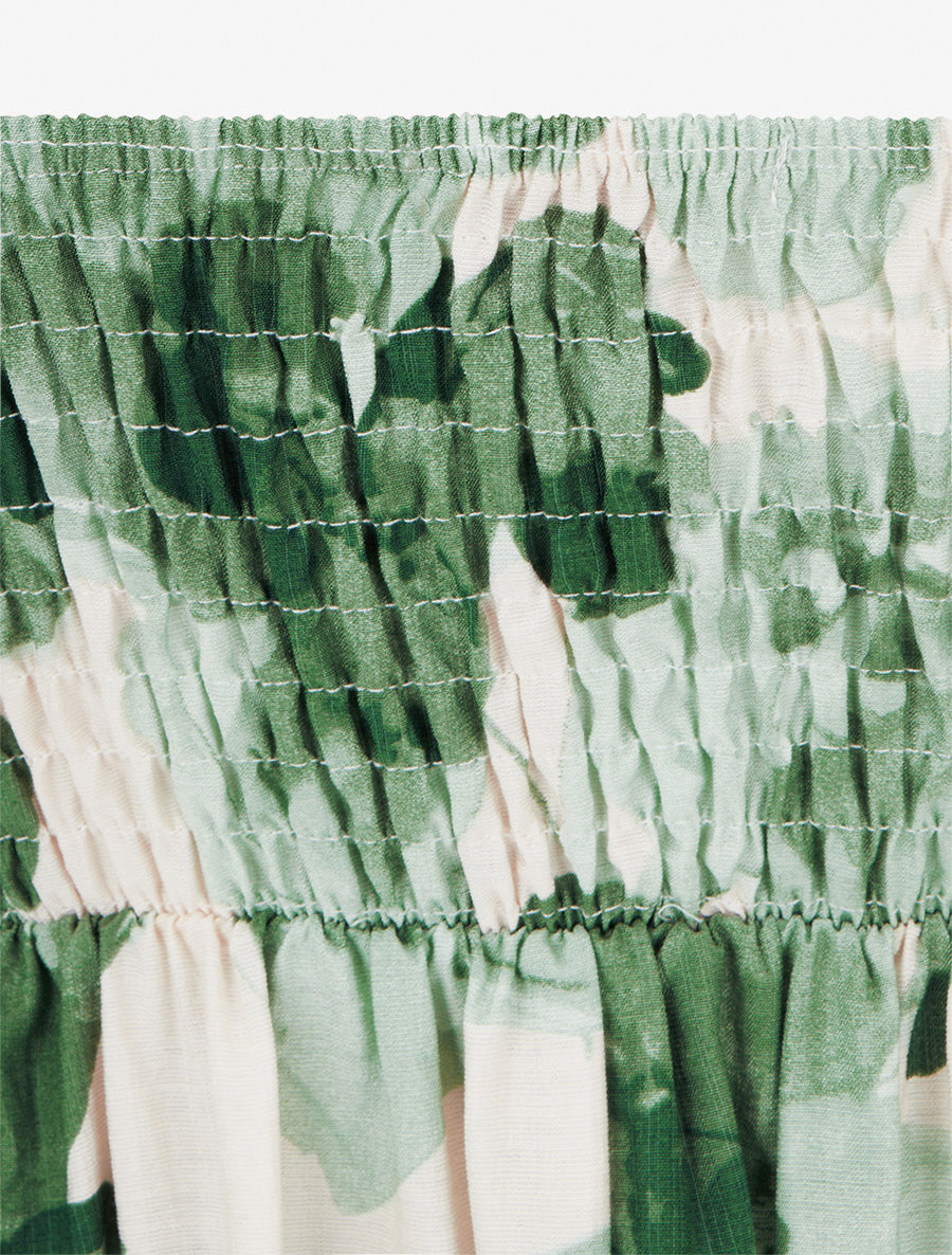 Robe mi-longue imprimé floral - Vert - 3