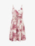 Robe mi-longue imprimé floral - Vieux rose - 1