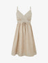 Robe mi-longue à col cache-coeur - Taupe - 1