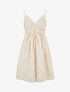 Robe mi-longue à motif floral ajouré - Beige - 1
