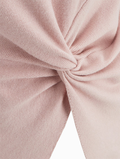 Pull droit à manches longues et noeud torsadé - Rose - 3