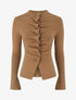 Gilet en maille effet ruché - Camel - 1