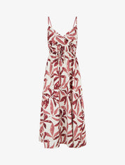 Robe longue imprimé stylisé à détail irisé - Bordeaux - 1
