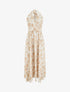 Robe longue dos nu imprimé floral - Beige - 1