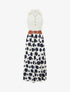 Robe longue à boutons fantaisies et imprimé gros pois - Marine - 1