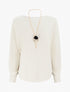Pull droit à manches chauve-souris - Beige - 1
