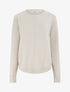 Pull col rond à empiècement œillets - Beige - 1