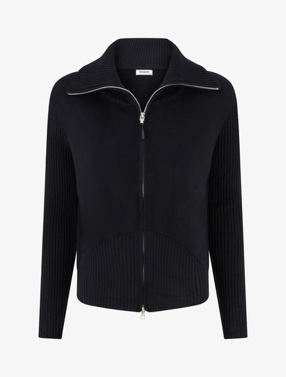 Gilet en maille zippé - Noir - 1