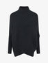 Pull overzise asymétrique à col montant - Noir - 1