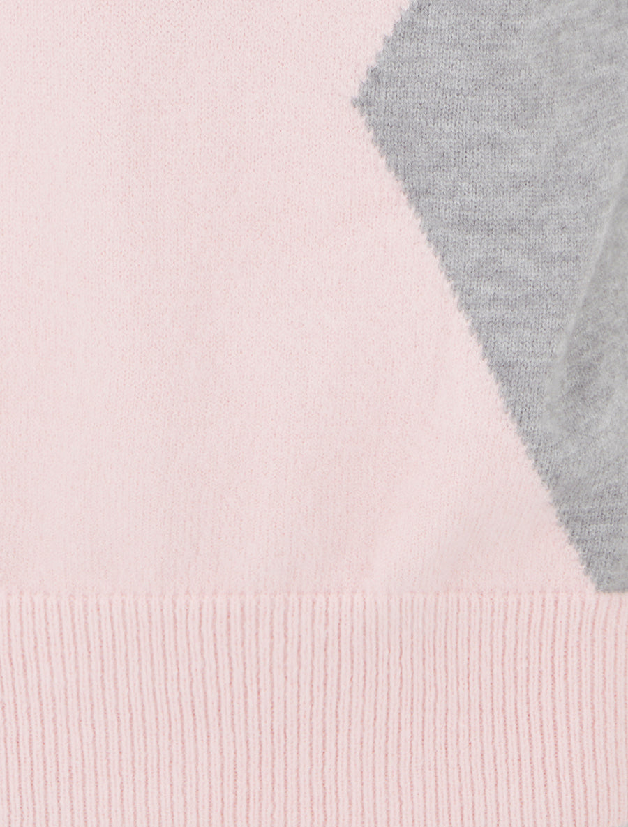 Pull color block à col roulé - Rose - 3