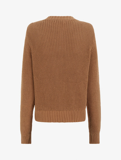 Pull en coton à macramé style floral - Camel - 2