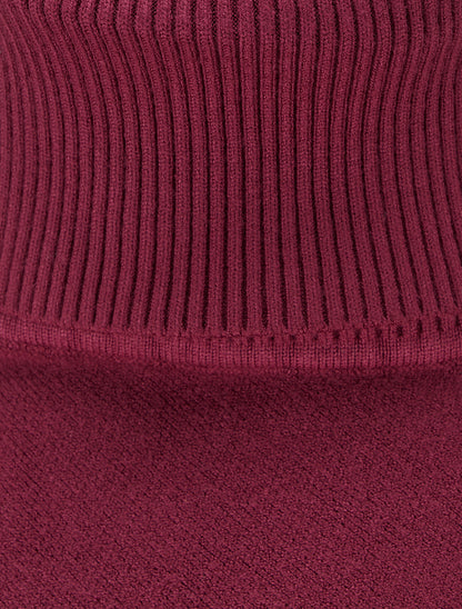 Poncho oversize à franges - Lie de vin - 3