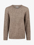Pull droit en laine mélangée et col rond - Taupe - 1