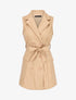 Robe blazer sans manches en simili - Beige - 4