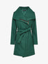 Manteau mi-long à zip et large col - Vert sapin - 1